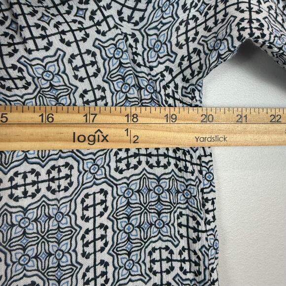 Anthropologie Fleur Bleue Top Women Small Multicolor Printed Blouse Boho Artsy - Picture 7 of 8